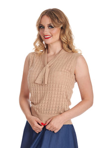Banned Retro Stricktop Anchor Ahoy Tan