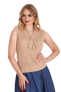 Banned Retro Stricktop Anchor Ahoy Tan