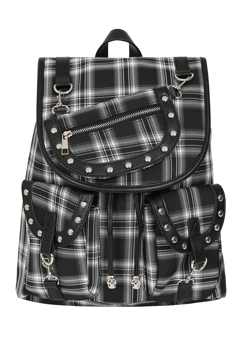 Banned Alternative Rucksack Yamy Kariert Schwarz Weiss