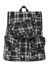 Banned Alternative Rucksack Yamy Kariert Schwarz Weiss