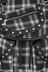 Banned Alternative Rucksack Yamy Kariert Schwarz Weiss