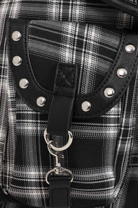 Banned Alternative Rucksack Yamy Kariert Schwarz Weiss