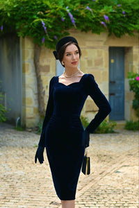 Hearts & Roses London Bleistiftkleid Tia Velvet Wiggle Dress