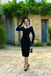 Hearts & Roses London Bleistiftkleid Tia Velvet Wiggle Dress