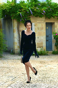 Hearts & Roses London Bleistiftkleid Tia Velvet Wiggle Dress