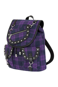 Banned Alternative Rucksack Yamy Kariert Violett