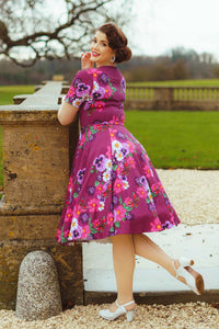 Hearts & Roses London Swing Kleid Berry Blossom