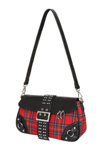 Banned Alternative Schultertasche Disorder Tartan Rot