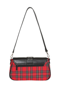 Banned Alternative Schultertasche Disorder Tartan Rot