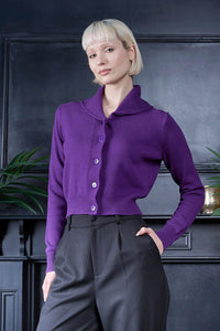 Banned Retro Strickjacke Violet Cardigan Lila