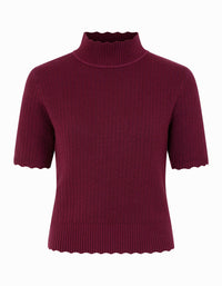 Banned Retro Halbarm Pullover Jane Sweet Scallop Aubergine