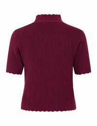 Banned Retro Halbarm Pullover Jane Sweet Scallop Aubergine