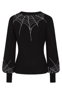 Banned Retro Pullover Carla Spiderweb Schwarz