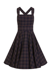 Hell Bunny Pinafore Kleid Peebles Blau