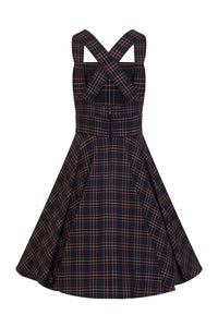 Hell Bunny Pinafore Kleid Peebles Blau