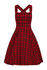 Hell Bunny Pinafore Kleid Irvine Rot