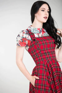 Hell Bunny Pinafore Kleid Irvine Rot