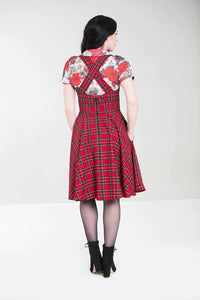 Hell Bunny Pinafore Kleid Irvine Rot