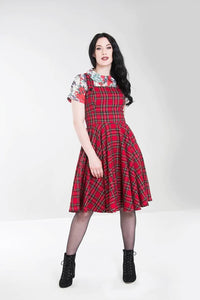 Hell Bunny Pinafore Kleid Irvine Rot