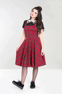 Hell Bunny Pinafore Kleid Irvine Rot