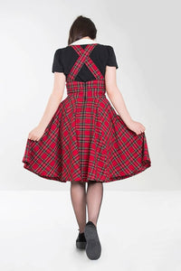 Hell Bunny Pinafore Kleid Irvine Rot