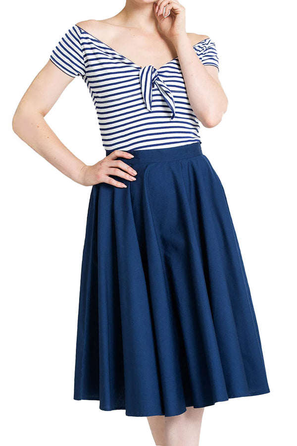 Hell Bunny Tellerrock Paula 50's Skirt Navy Blau