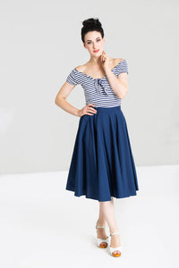 Hell Bunny Tellerrock Paula 50's Skirt Navy Blau