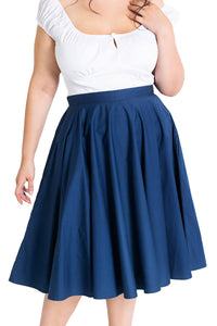 Hell Bunny Tellerrock Paula 50's Skirt Navy Blau