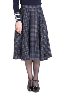 Hell Bunny Rock Peebles 50's Skirt Blau
