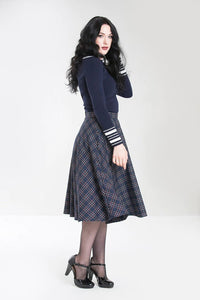 Hell Bunny Rock Peebles 50's Skirt Blau