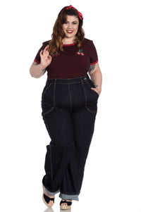 Hell Bunny Jeans Hose Weston Denim Navy Blau