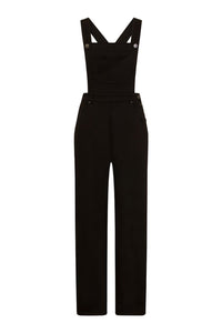Hell Bunny Latzhose Elly May Denim Dungaree Schwarz