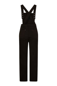 Hell Bunny Latzhose Elly May Denim Dungaree Schwarz