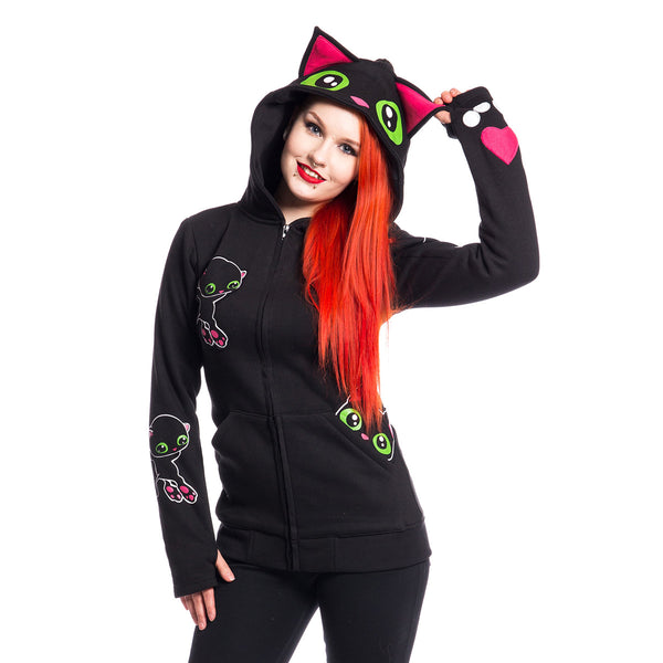 Cupcake Cult Kapuzenjacke Black Cat Hood
