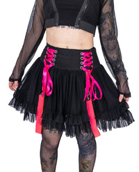 Poizen Industries Minirock Chaotic Schwarz Pink