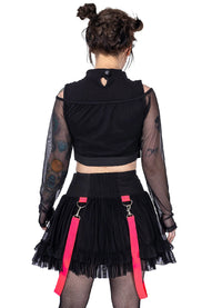 Poizen Industries Minirock Chaotic Schwarz Pink