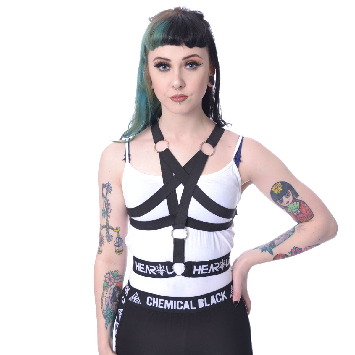 Heartless Geschirr Pentagram Logo Harness