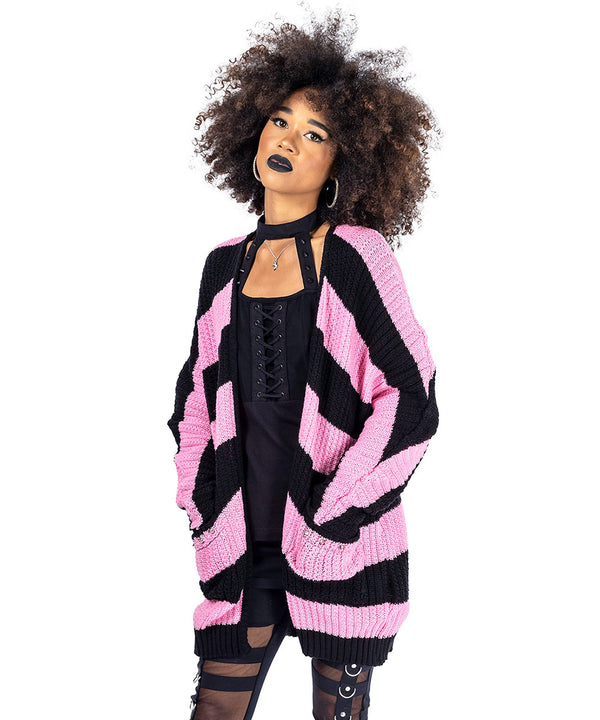 Heartless Strickjacke In A Daze Cardigan Schwarz-Rosa