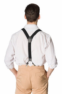 Banned Retro Hosenträger Rockabilly Braces Schwarz