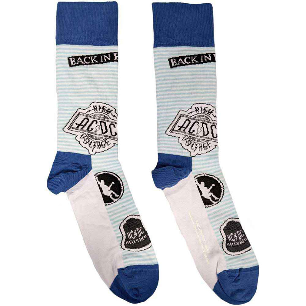 AC/DC Socken Icons Blau