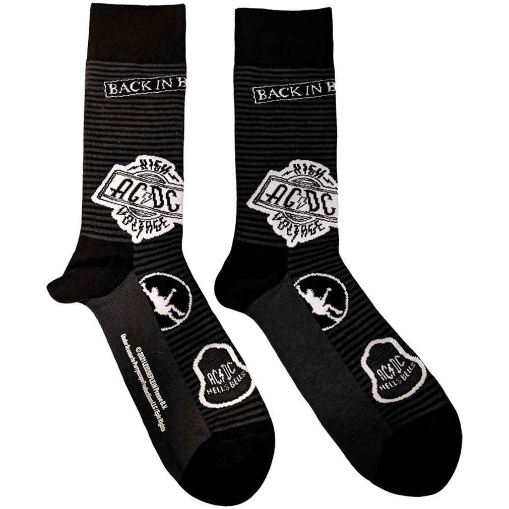 AC/DC Socken Icons Grau