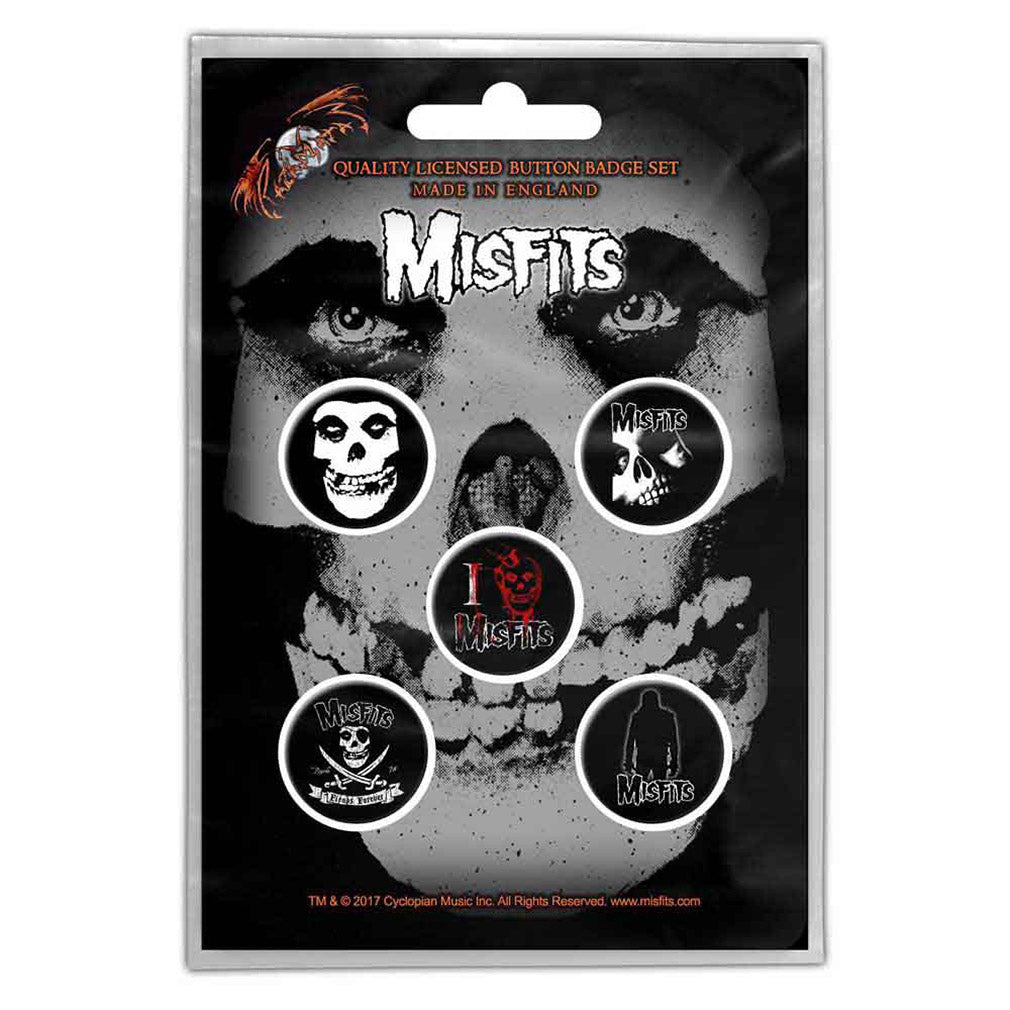 Misfits Anstecker Skull Button Pack