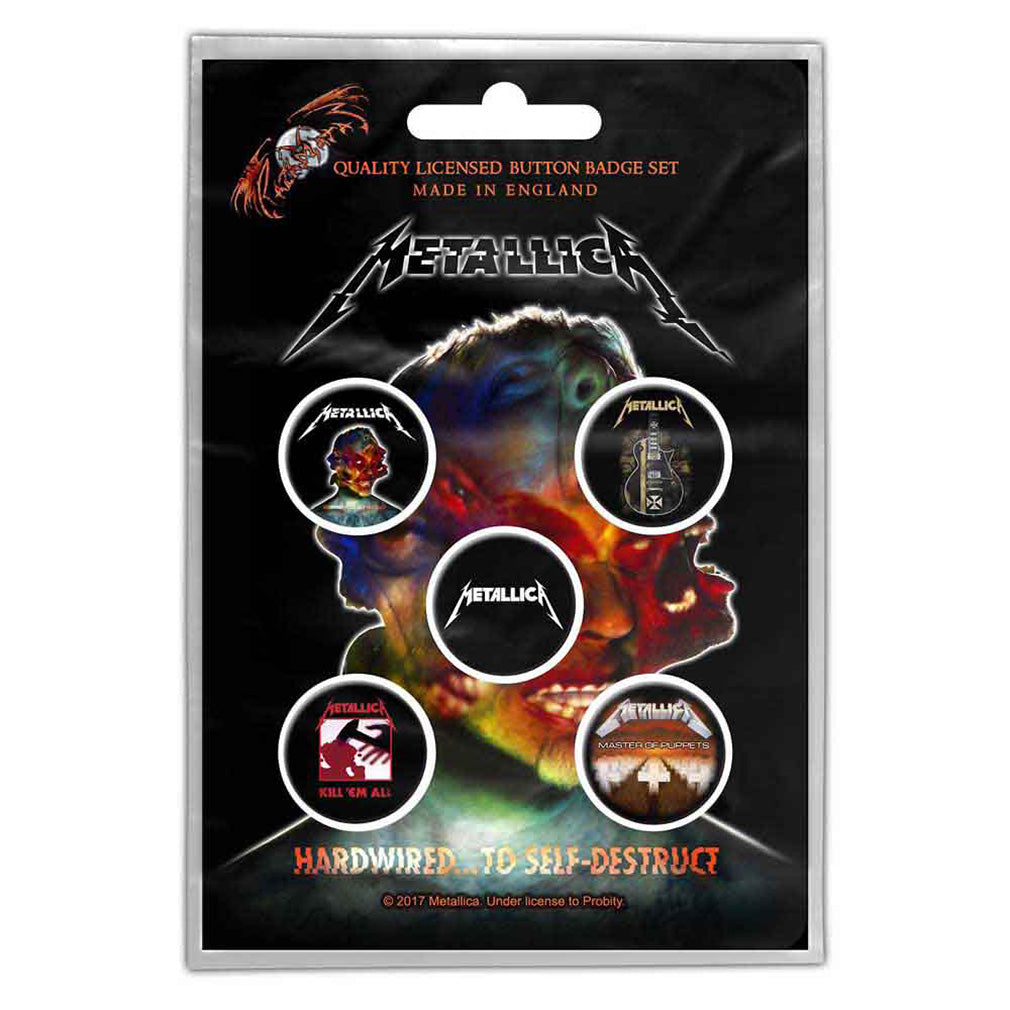 Metallica Anstecker Hardwired To Self-Destruct Button Pack