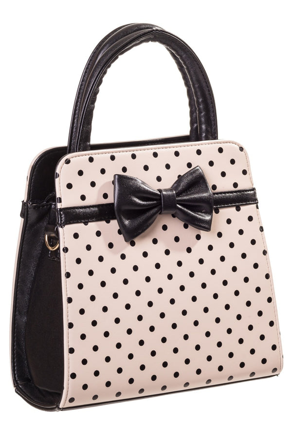 Banned Retro Handtasche Carla Polka Dot Creme
