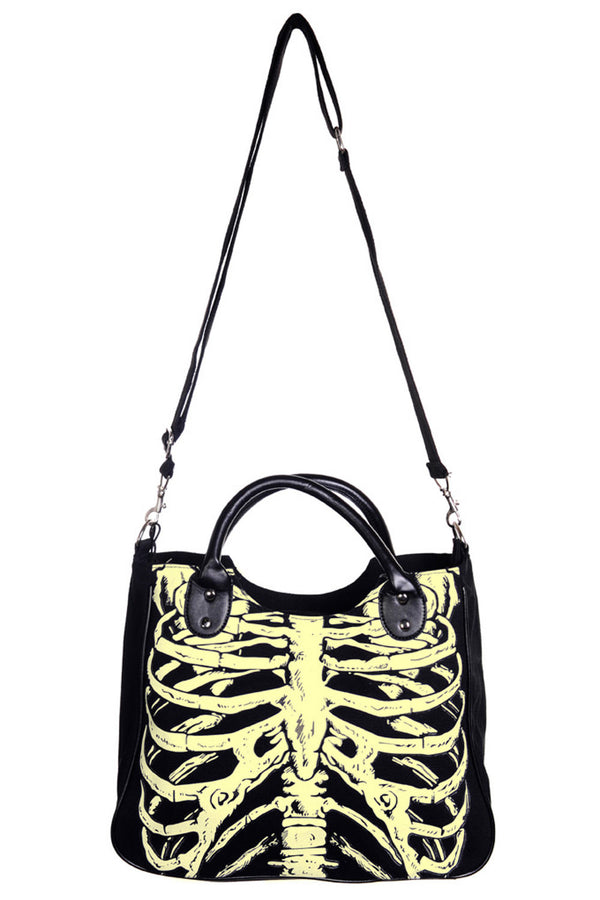 Banned Alternative Schultertasche Skeleton Ribcage