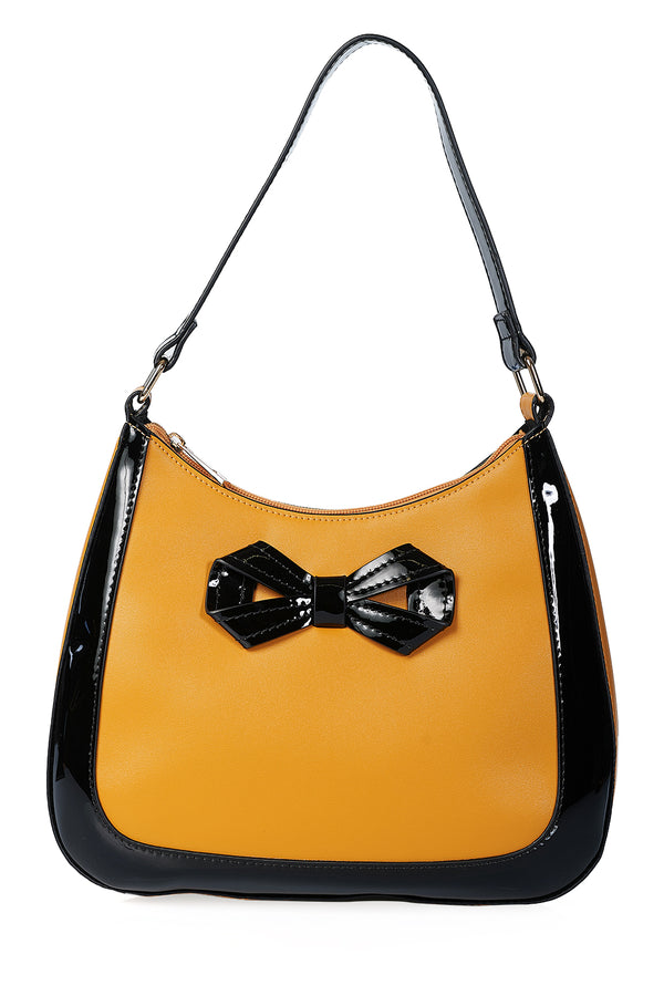 Banned Retro Schultertasche Marlene Bow Mustard
