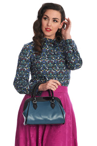 Banned Retro Handtasche Back To Business Blau