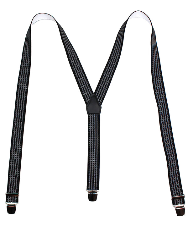 Schompi Retro Hosenträger Breit - Vintage Nadelstreifen Rockabilly Y-Form Braces Extra Stark Farbauswahl