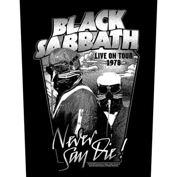 Black Sabbath Rücken Aufnäher Never Say Die Sew-On Back Patch