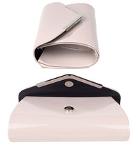 Schompi Vintage Damen Clutch Tasche Lack Abendtasche, abnehmbare Schulterkette Kettentasche, Glänzend, 50er Rockabilly Lederoptik